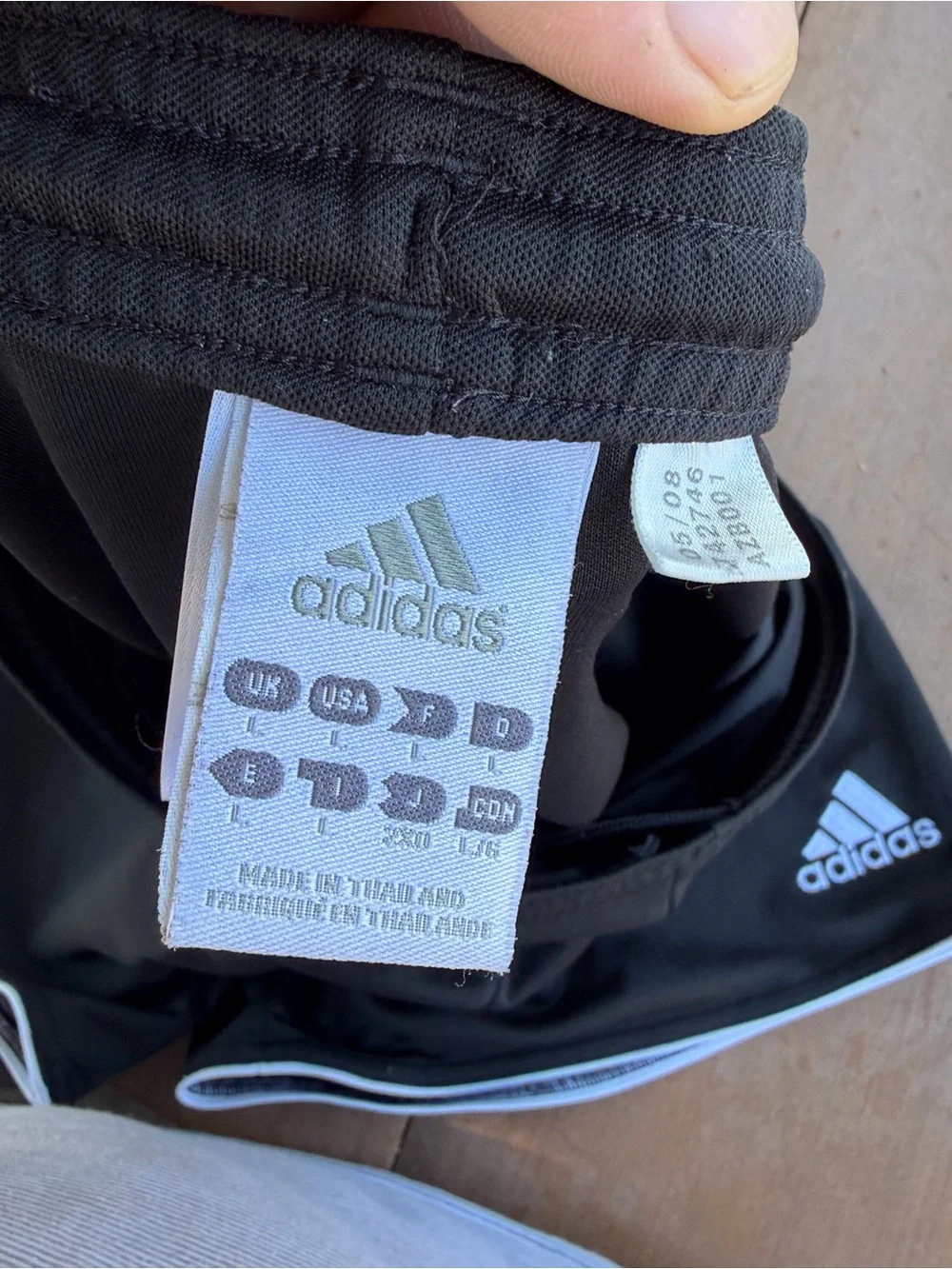 adidas Black Athletic Shorts with White Logo Trim